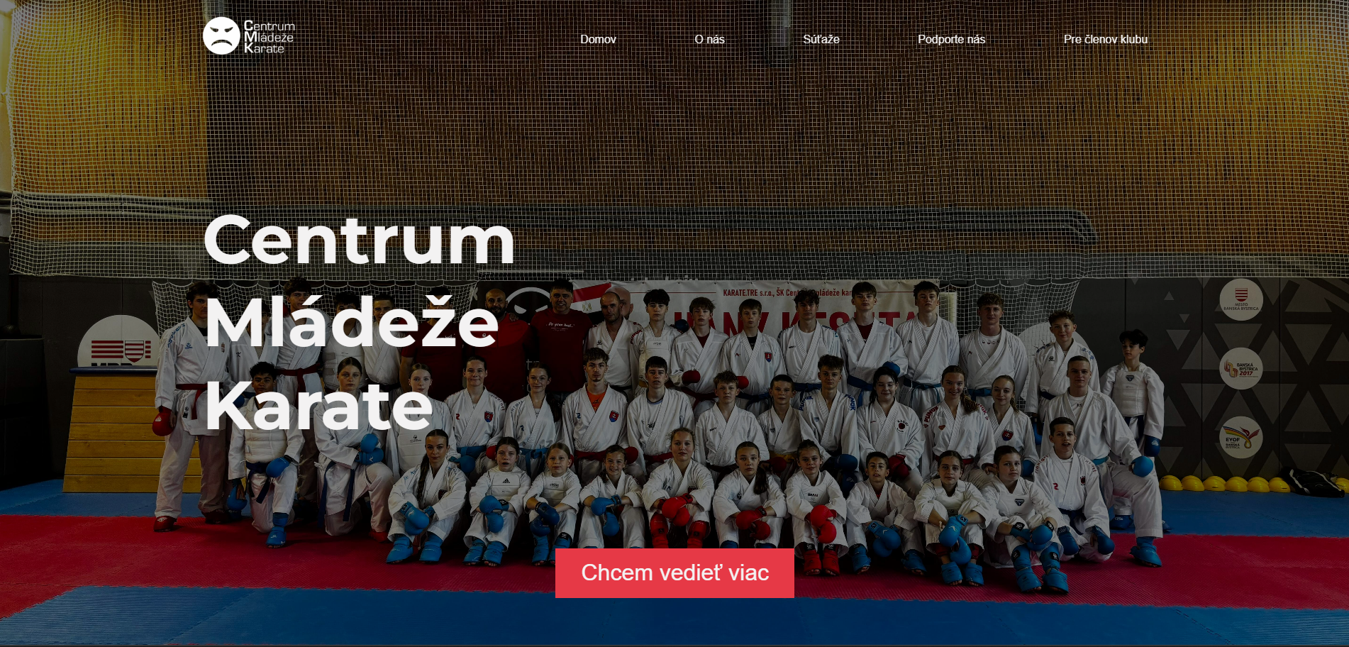 Centrum Mládeže Karate webstránka